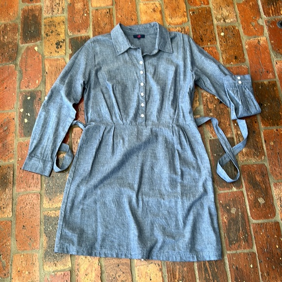 Chambray button front Dress szM - Picture 9 of 15